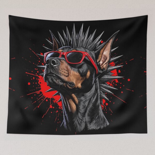 Item preview, Punk Doberman with Red Sunglasses – Rebel Dog Art designed and sold by myforestfog.