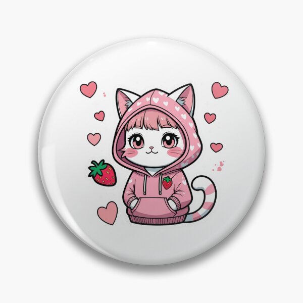 Item preview, Cute Anime Cat in Strawberry designed and sold by NC-Wheeler.