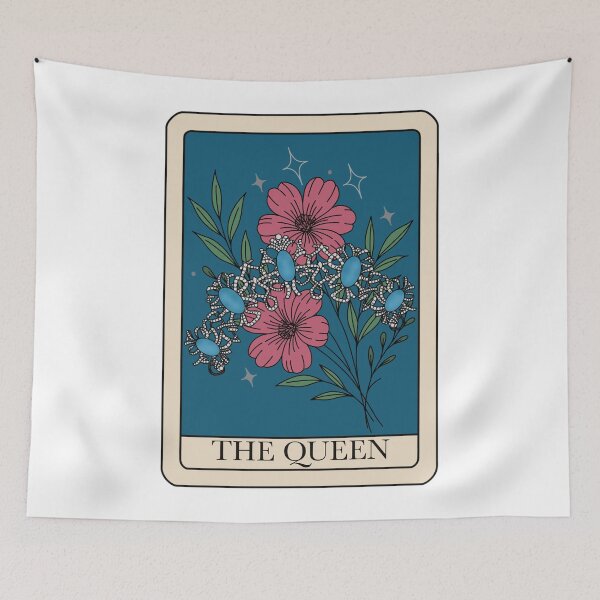 Item preview, Aquamarine Ribbon Tiara Flowers Tarot Card designed and sold by FreeOrca.