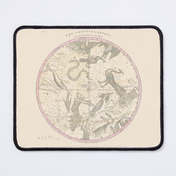 Item preview, Vintage Constellations by Month (1856) – Antique Astronomy Star Chart designed and sold by Avara-Creative.