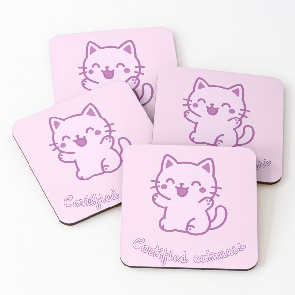 Item preview, Certified Cuteness Kawaii Pink Cat Cute Cartoon Design. Perfect for cat lovers, kawaii style fans, teens, and anyone who loves cute pastel designs. designed and sold by Daily Mood Studio.