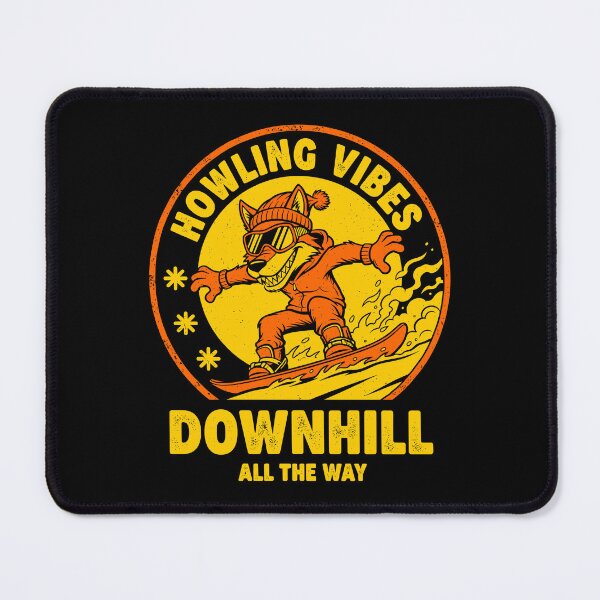 Item preview, Funny Snowboarder Wolf Howling Vibes Downhill Snowboarding designed and sold by GrandeDuc.