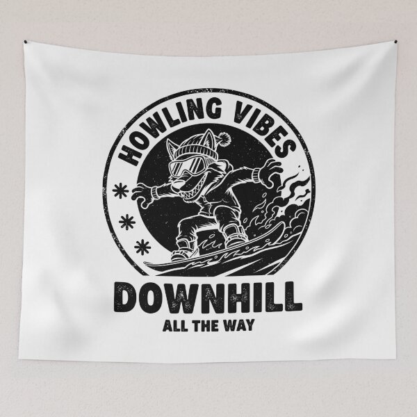 Item preview, Funny Snowboarder Wolf Howling Vibes Downhill Snowboarding designed and sold by GrandeDuc.