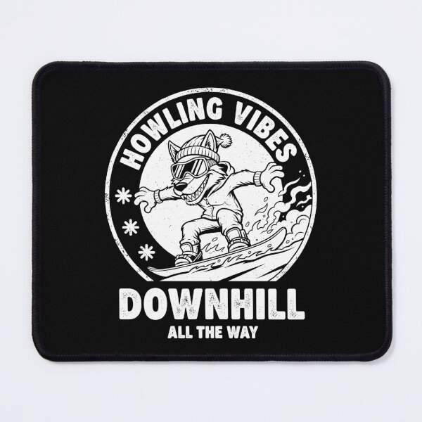 Item preview, Funny Snowboarder Wolf Howling Vibes Downhill Snowboarding designed and sold by GrandeDuc.