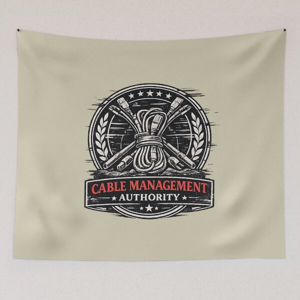 Item preview, Cable Management Authority Retro Tech Meme designed and sold by Retr0Tshirts.