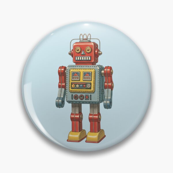Item preview, Retro Tin Toy Robot Vintage Sci-Fi Illustration designed and sold by Pasteltone.