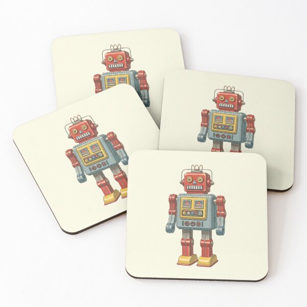 Item preview, Retro Tin Toy Robot Vintage Sci-Fi Illustration designed and sold by Pasteltone.