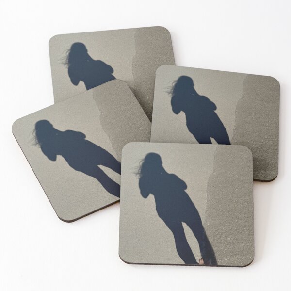 Item preview, A shadow girl walking on the beach designed and sold by GoldenWavesAndWilds.