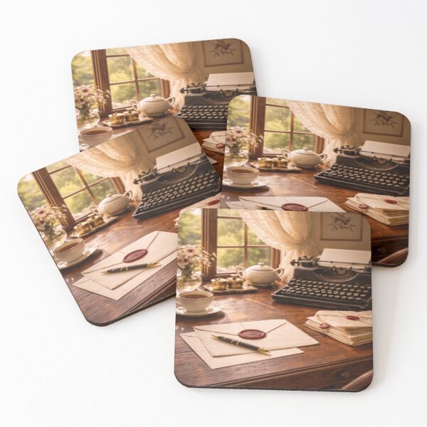Item preview, Wax Seal Letters and Typewriter – Victorian Writing Nook with Afternoon Tea designed and sold by ArtFreshStudio.