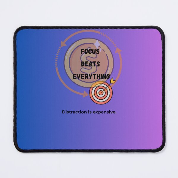 Item preview, Focus Beats Everything Motivational Productivity Quote – Distraction Is Expensive Design designed and sold by NeonPetal.