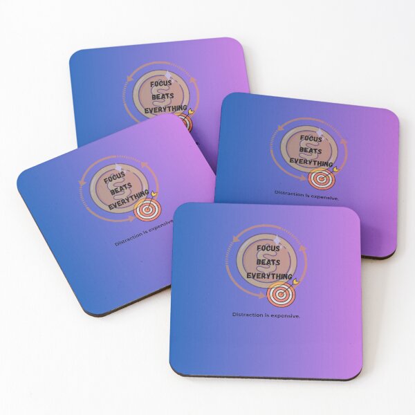 Item preview, Focus Beats Everything Motivational Productivity Quote – Distraction Is Expensive Design designed and sold by NeonPetal.