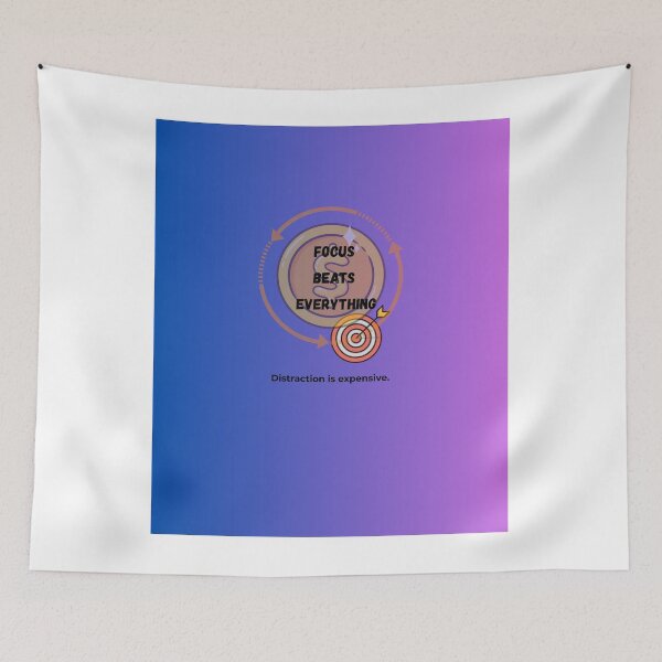 Item preview, Focus Beats Everything Motivational Productivity Quote – Distraction Is Expensive Design designed and sold by NeonPetal.