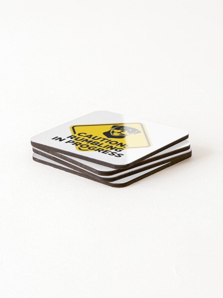 Thumbnail 4 of 5, Coasters (Set of 4), Warning Rumbling In Progress Rottweiler Sign designed and sold by Petzzz.