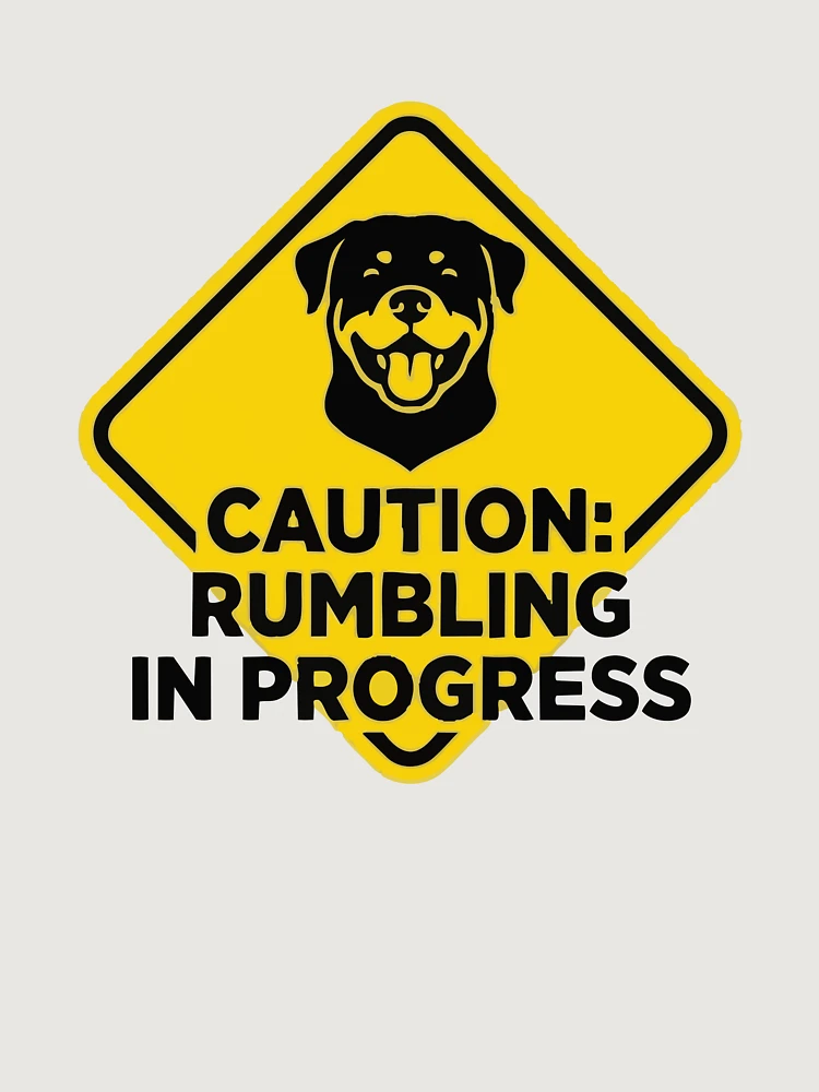 Thumbnail 6 of 6, Premium Oversized Sweatshirt, Warning Rumbling In Progress Rottweiler Sign designed and sold by Petzzz.