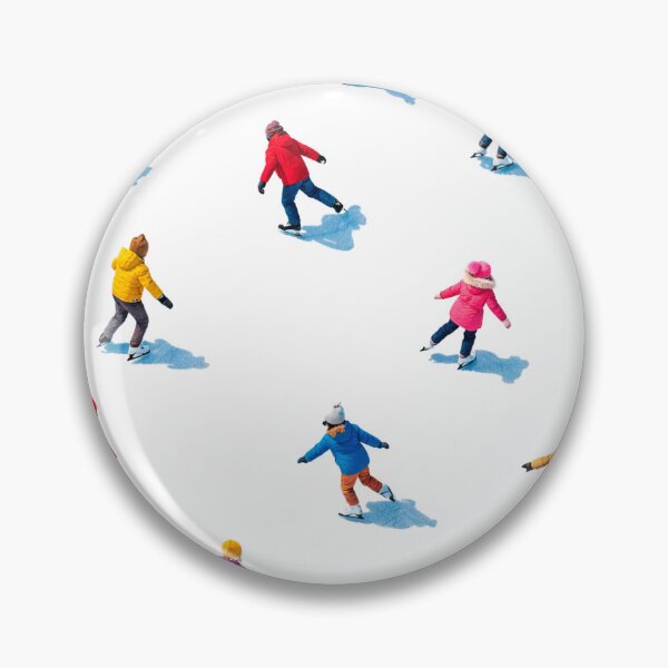Item preview, Colorful Ice Skaters Seamless Winter Pattern – Sunny Frosty Ice Rink from Above designed and sold by Iras-Art-Corner.