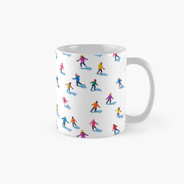 Item preview, Colorful Ice Skaters Seamless Winter Pattern – Sunny Frosty Ice Rink from Above designed and sold by Iras-Art-Corner.