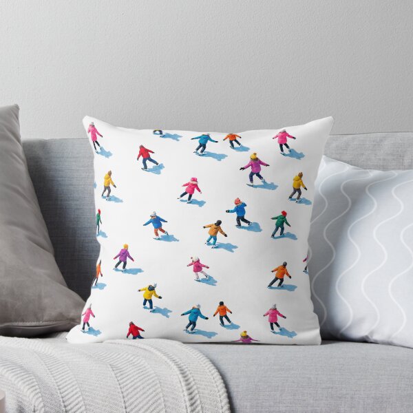 Item preview, Colorful Ice Skaters Seamless Winter Pattern – Sunny Frosty Ice Rink from Above designed and sold by Iras-Art-Corner.