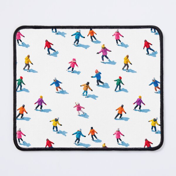 Item preview, Colorful Ice Skaters Seamless Winter Pattern – Sunny Frosty Ice Rink from Above designed and sold by Iras-Art-Corner.