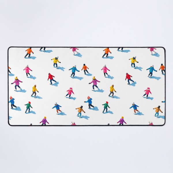 Item preview, Colorful Ice Skaters Seamless Winter Pattern – Sunny Frosty Ice Rink from Above designed and sold by Iras-Art-Corner.