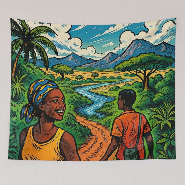 Item preview, Ivory Coast landscape | Comics stylCartoone -  designed and sold by ComicsFactory.