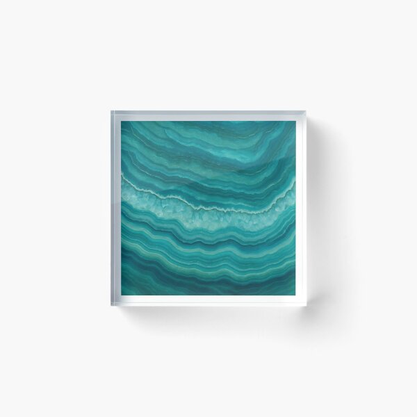 Item preview, Teal Agate Geode Waves, Emerald Stone Texture Abstract Luxe Mineral Layers Modern Wall Decor Aesthetic designed and sold by CharmedVille.