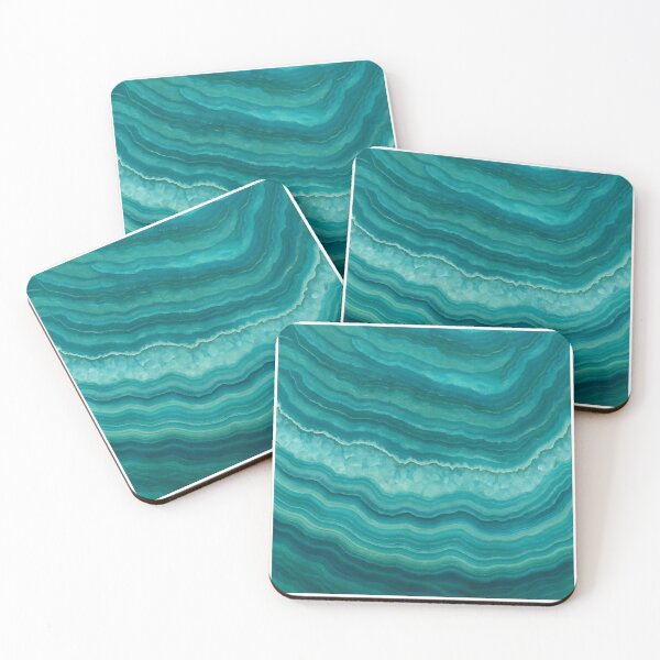 Item preview, Teal Agate Geode Waves, Emerald Stone Texture Abstract Luxe Mineral Layers Modern Wall Decor Aesthetic designed and sold by CharmedVille.