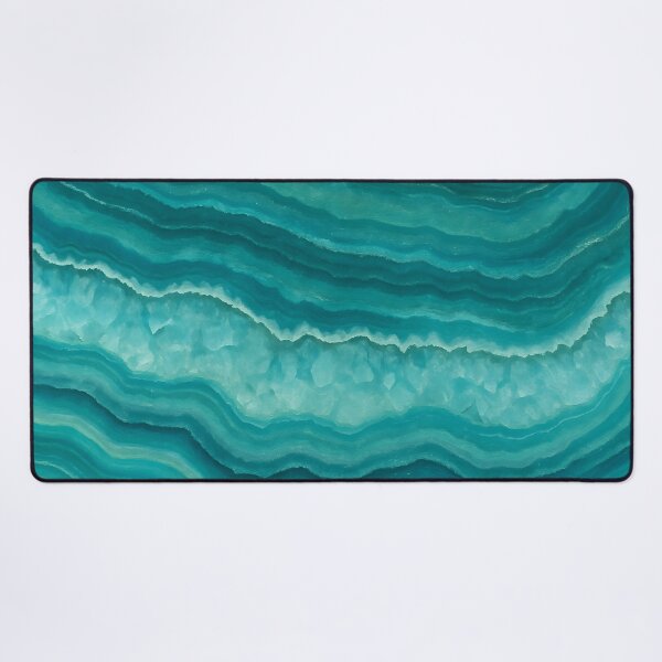 Item preview, Teal Agate Geode Waves, Emerald Stone Texture Abstract Luxe Mineral Layers Modern Wall Decor Aesthetic designed and sold by CharmedVille.