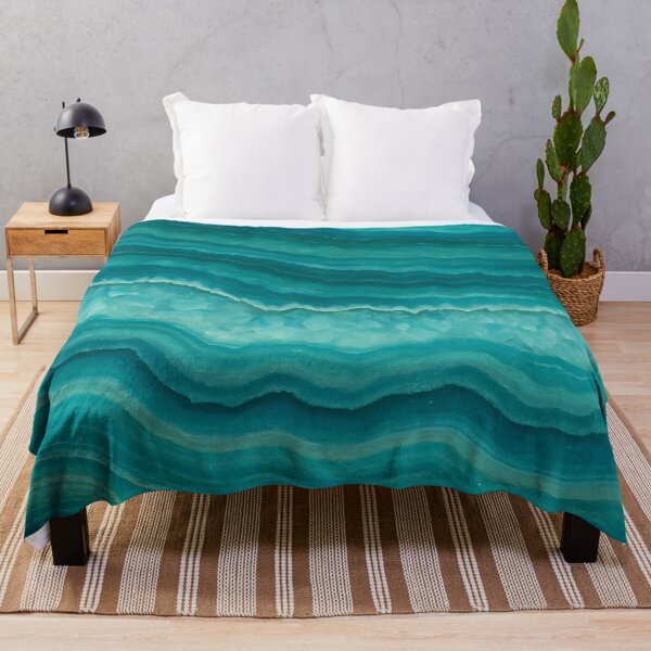 Item preview, Teal Agate Geode Waves, Emerald Stone Texture Abstract Luxe Mineral Layers Modern Wall Decor Aesthetic designed and sold by CharmedVille.