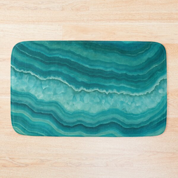 Item preview, Teal Agate Geode Waves, Emerald Stone Texture Abstract Luxe Mineral Layers Modern Wall Decor Aesthetic designed and sold by CharmedVille.