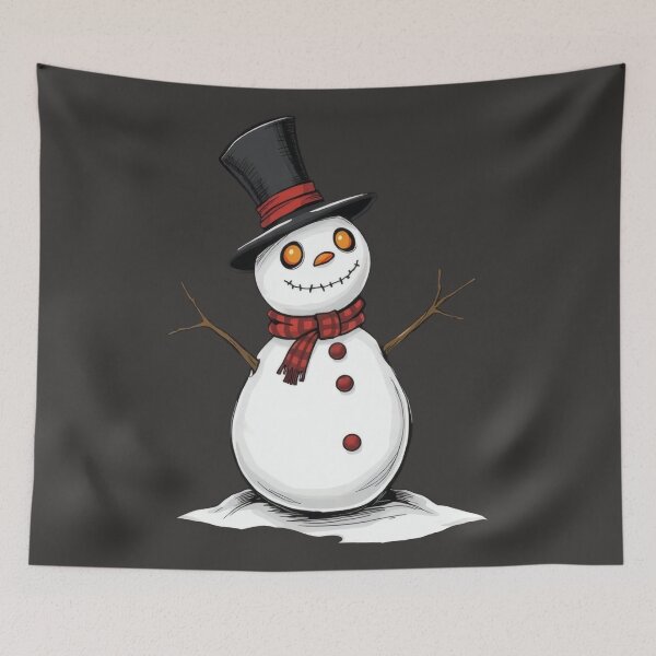 Item preview, Spooky Snowman with a Hat | Winter Decor designed and sold by UnhingedBird.