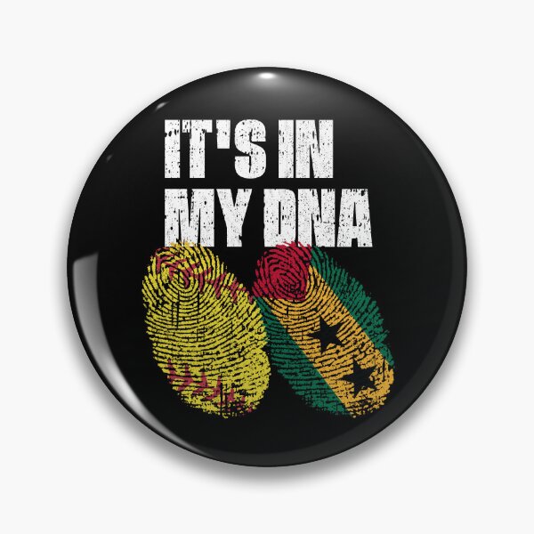 Item preview, IT'S IN MY DNA Softball - Sao Tome and Principe Flag Fingerprint  designed and sold by CosmoKitsch.