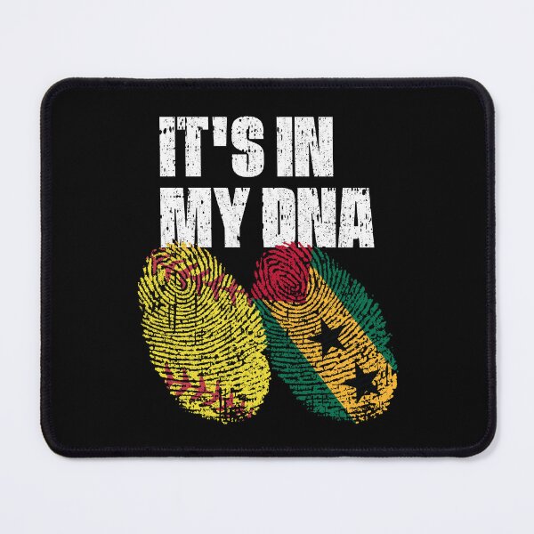Item preview, IT'S IN MY DNA Softball - Sao Tome and Principe Flag Fingerprint designed and sold by CosmoKitsch.