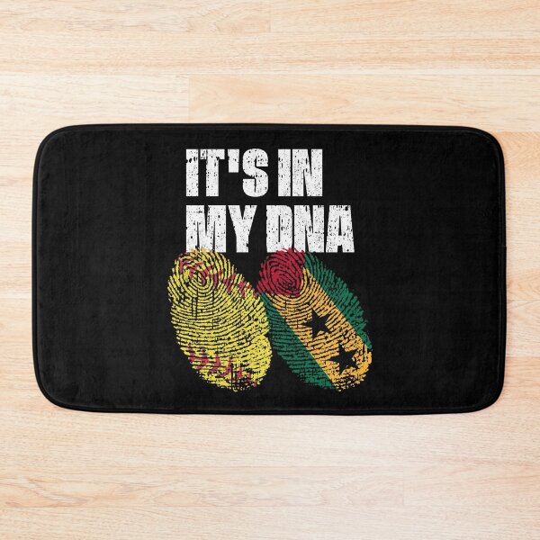 Item preview, IT'S IN MY DNA Softball - Sao Tome and Principe Flag Fingerprint  designed and sold by CosmoKitsch.