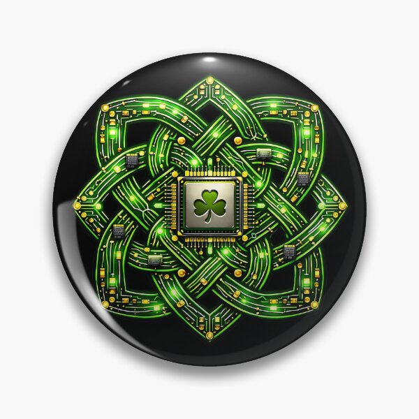 Item preview, Circuit Board Celtic Knot Green Tech CPU Art designed and sold by LSphere Art.