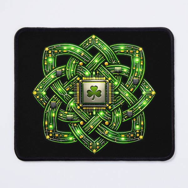 Item preview, Circuit Board Celtic Knot Green Tech CPU Art designed and sold by LSphere Art.