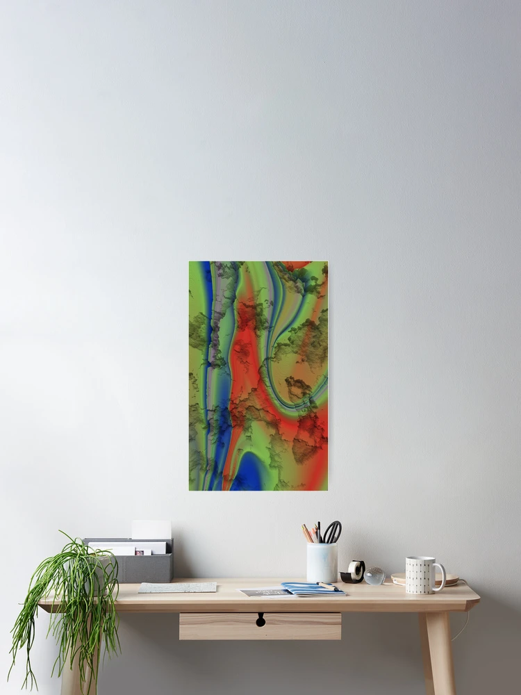 Thumbnail 2 of 3, Poster, Chromatic Rift Landscape designed and sold by ScreenPin.