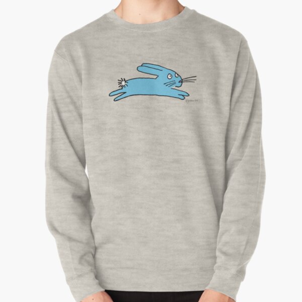 Blue Leaping Bunny Pullover Sweatshirt