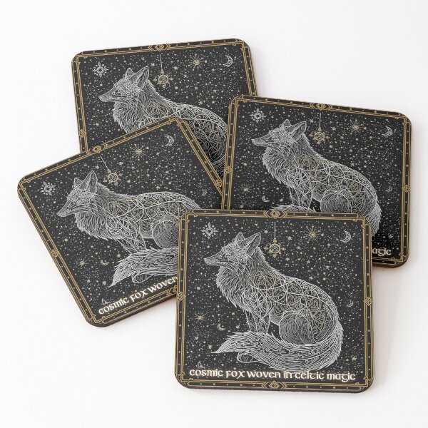 Item preview, Cosmic Celtic Fox in Starry Night Knotwork designed and sold by Tommy Studio.