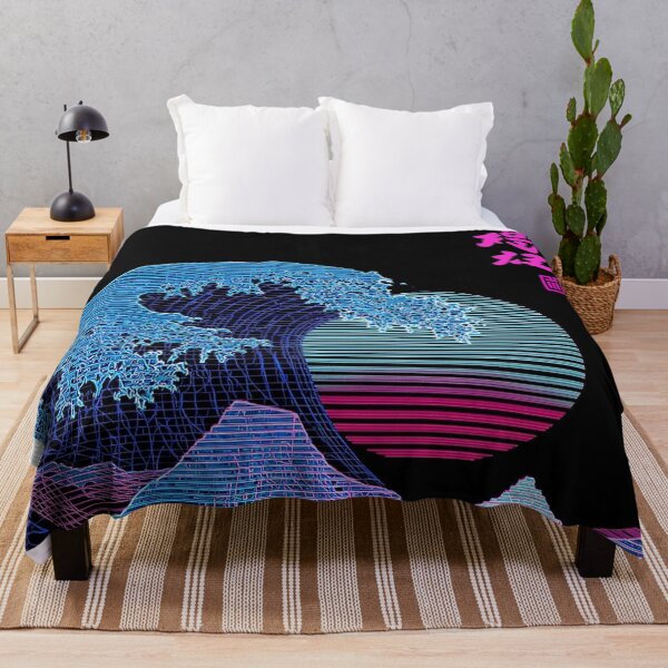 Item preview, Vaporwave Mount Fuji Neon Synthwave Japanese Retro Grid Art designed and sold by Vandy Fullam.