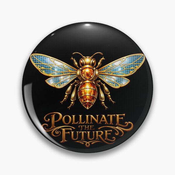 Item preview, Mechanical Solarpunk Bee Golden Futuristic Insect designed and sold by LSphere Art.