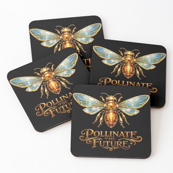 Item preview, Mechanical Solarpunk Bee Golden Futuristic Insect designed and sold by LSphere Art.