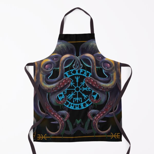Item preview, Eldritch Deep Sea octopuses and runes Art - Dark Nautical Horror Illustration designed and sold by VitalusDesignArtV.