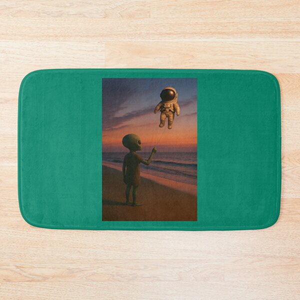 Item preview, Alien Child Flying an Astronaut Balloon  designed and sold by Halifaxartguy.