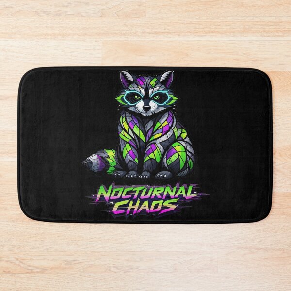 Item preview, Neon Raccoon Nocturnal Chaos Geometric Trash Panda designed and sold by LSphere Art.