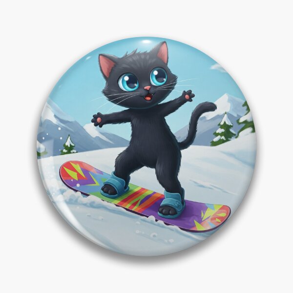 Item preview, Snowboarding Black Cat – Winter Sports Champion Vibes designed and sold by CraftMuse19.