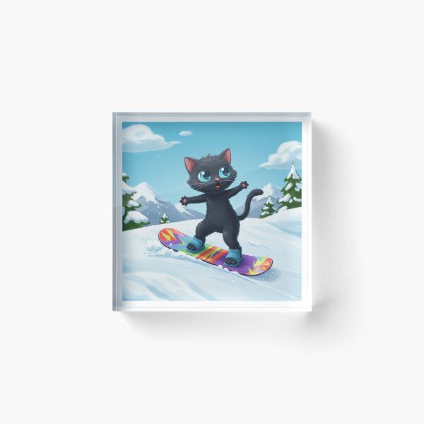 Item preview, Snowboarding Black Cat – Winter Sports Champion Vibes designed and sold by CraftMuse19.