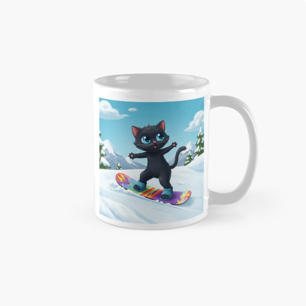 Item preview, Snowboarding Black Cat – Winter Sports Champion Vibes designed and sold by CraftMuse19.