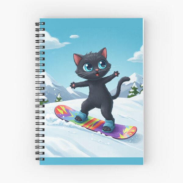 Item preview, Snowboarding Black Cat – Winter Sports Champion Vibes designed and sold by CraftMuse19.
