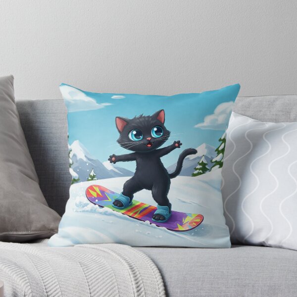 Item preview, Snowboarding Black Cat – Winter Sports Champion Vibes designed and sold by CraftMuse19.