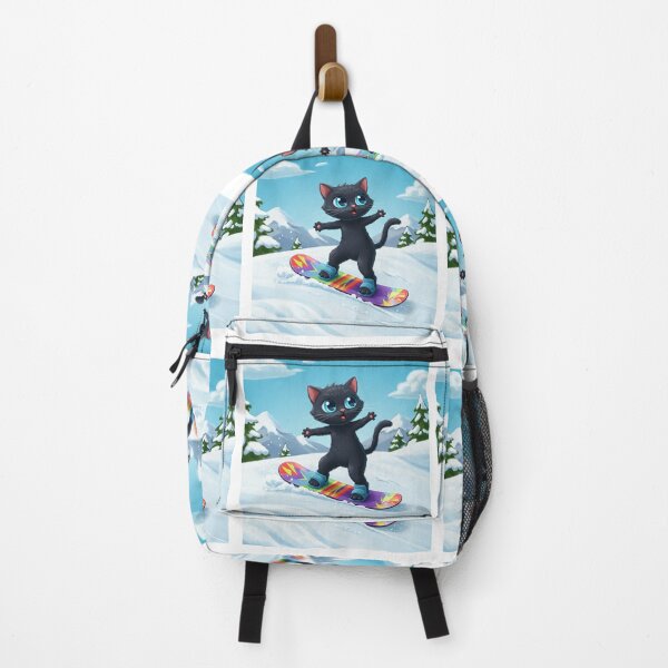 Item preview, Snowboarding Black Cat – Winter Sports Champion Vibes designed and sold by CraftMuse19.